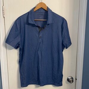 Express Blue Polo Shirt Versatile Knit Design